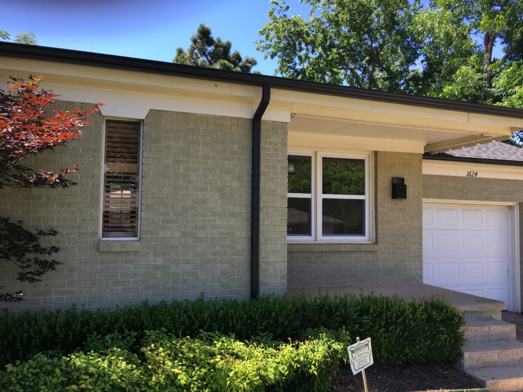 After Khaki Brick Home New Windows