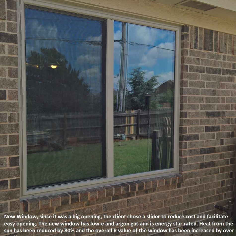 After, Brown Brick Home New Tan Energy Star Sliding Window